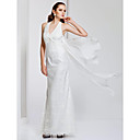Sheath/Column Halter Floor-length Chiffon And Lace Evening Dress