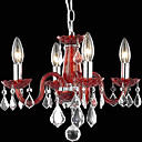 aparece una vela candelabros de cristal con 4 luces en rojo