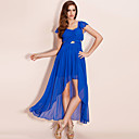 ts ouvert la taille ourlet asymétrique en mousseline de soie robe queue maxi
