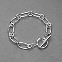 bellissimo argento ellittica anelli bracciale unisex