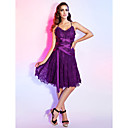 A-line V-neck Knee-length Lace Cocktail Dress