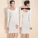 TS Open-back Color Block Cashmere Dress