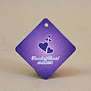 Personalized Rhombus Favor Tag - Purple Hearts (Set of 30)