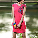 Rabbit Pattern Ladies' Round Collar Dress