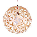 Dia10 40W Wood Pendant Light in Globe Feature