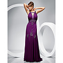 Sheath/Column Scoop Floor-length Chiffon Evening Dress