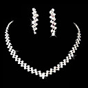 Conjunto de Colar e Brincos de Noiva (Prateado)