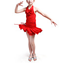Dancewear Polyester With Ruffles Latin Top and Skirt 2 Pieces Set for Kids