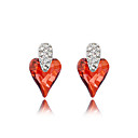 Delicate Platinum Plated Crystal Heart Cut Stud Earrings(More Colors)