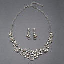 aleación de perlas de imitación de la boda elegante joyería conjunto incluyendo collares, pendientes