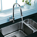 Contemporary Solid Brass Pull Out Kitchen Faucet (Chrome Finish)