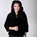 Long Sleeve Party/Evening Rabbit Fur Mink Fur Collar Jacket