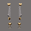 Gorgeous Silver Plate Gold Heart Stud Earring