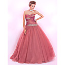 Ball Gown Sweetheart Floor-length Tulle And Taffeta Prom Dress