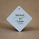 Personalized Rhombus Favor Tag - Monogram - Set of 36 (More Letter Colors)