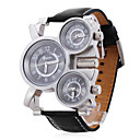 Elegant herenhorloge Met Kwarts Uurwerk (3 tijdszones)