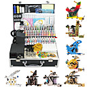 8 Tattoo Gun Kit for Lining and Shading (1 Damascus Steel Tattoo Machine and 7 Alloy Tattoo Machine)