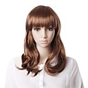 capless synthetischen braune gewellte lange Haare Perücke
