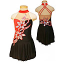 Appliques Hanging Neck Style Sleeveless Ice Skating Dress