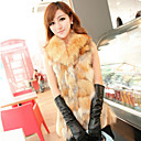 Sleeveless Turndown Collar Evening/Career Fox Fur Vest