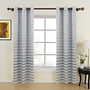 (Dos paneles) contemporánea gris horizontal rayas sala de oscurecimiento cortinas