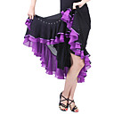 dancewear viscosa / gasa con volantes / falda de diamantes de imitación de baile latino para damas