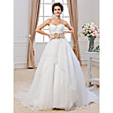 Ball Gown Sweetheart Chapel Train Organza Wedding Dress