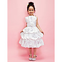 Ball Gown Straps Tea-length Satin Flower Girl Dress