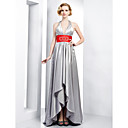 Sheath/Column Halter Asymmetrical Stretch Satin Evening Dress