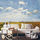 Green and Yellow Field Nature Mural