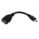 mini usb 5 pines macho a hembra cable USB OTG para teléfonos celulares