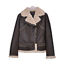 Long Sleeve Turndown Collar Wedding/ Career Suede Composite Jacket
