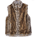 Hooded Collar Evening/ Career Imitation Mink Fur Veat