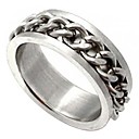 unisex de metal cadenas de titanio anillo de acero