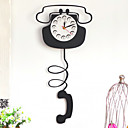 21" Telephone Patterned Wall Clock in Metal