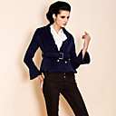ts dubbele borst zelf riem velveteen jas blazer