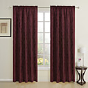 (Two Panels) Traditional Jacquard Burgundy Flame-Retardant Curtains