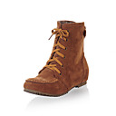 Beautiful Suede Flat Heel Ankle Boots Inner Height Increasing With Lace-up Party/Evening Shoes (More Colors)