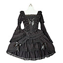 Flared Sleeve Knielanger V-förmigen Lace Gothic Lolita Kleid