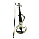 Kinglos - (DSZA-1312) Ebony Parts Electric Violin with Case/Rosin/Bow/Headphone/Cable (Crossbones)
