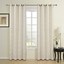 (Two Panels) Pastoral Leaves Jacquard Energy Saving Curtains