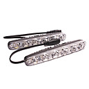 HT3 DRL Car Light in a Pair (6W, Lumen(LM) 560, Color Temperature 6000-6500K, 12V, with 6 LEDs, White Light)