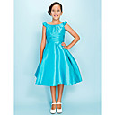 A-line Scoop Knee-length Taffeta Junior Bridesmaid Dress