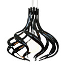 60W Comtemporary Pendant Light with 1 Light in White Acrylic Black Shade Spiral Designed