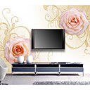 Mural rosa floral da natureza contemporânea Gráficos