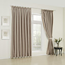 (Deux panneaux) rideaux de chambres classiques beige solides assombrissement