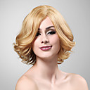 100% Echthaar Capless kurze lockige blonde Perücke