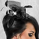 Superbe net noir avec Fascinators femmes Feather