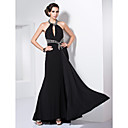Trumpet/Mermaid Jewel Floor-length Knitwear Beading Evening Dress