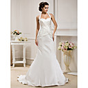 Trumpet/Mermaid Halter  Court Train Satin  Wedding Dress